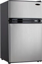 Charger l&#39;image dans la galerie, Optimy Two Door Mini Fridge, Stainless Steel Look
