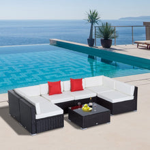 Load image into Gallery viewer, Optimy 7pc Garden Wicker Sectional Set
