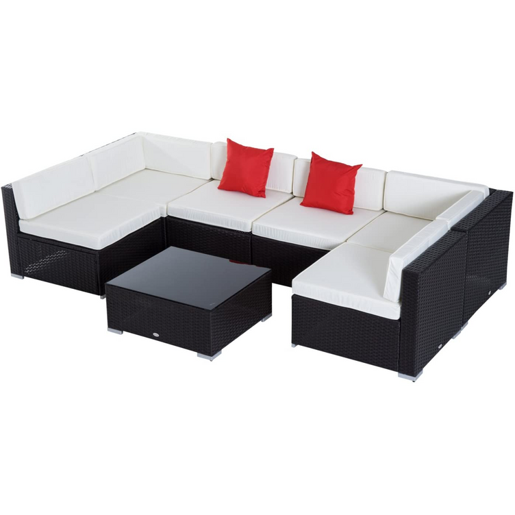 Optimy 7pc Garden Wicker Sectional Set